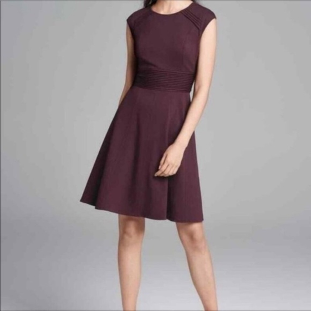Eliza J Plum Cap Sleeve Fit & Flare dress